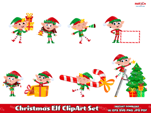 A Christmas Elf Graphics Bundle for Seasonal Branding Magic