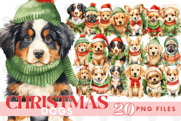 A Festive Dog Clipart Bundle for Graphics and Illustrations