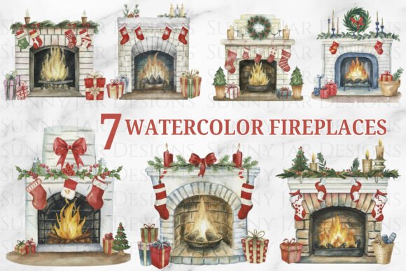 A Practical Review of Watercolor Christmas Fireplace Graphics