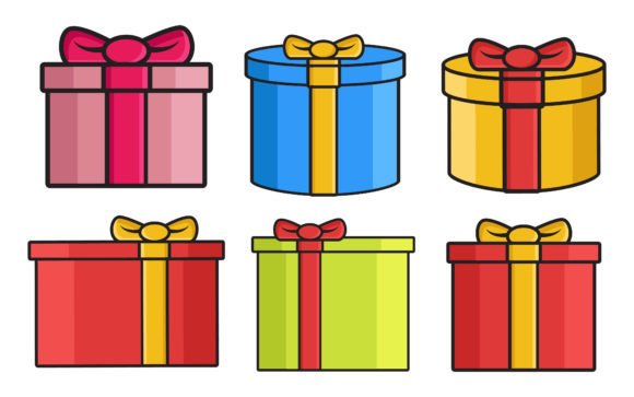 Christmas Gift Box Graphics for Branded Holiday Content