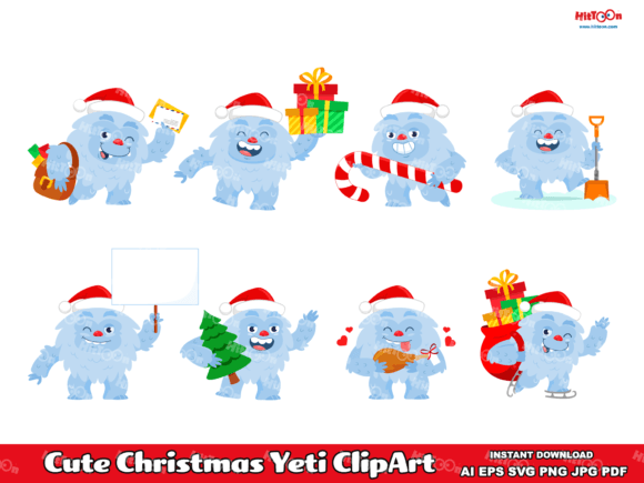 Crafting a Festive Season with a Cute Christmas Yeti ClipArt Set
