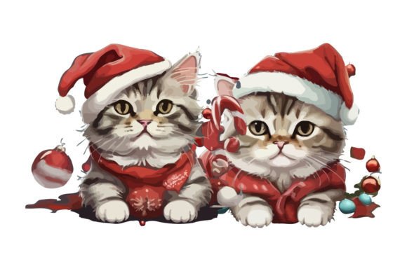 Crafting Joy with a Festive Christmas Cat Character Graphic