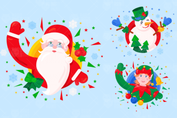 Cute Cartoon Christmas Graphics for Seasonal Product Collections