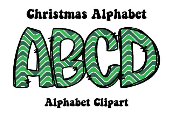 Cute Green Strips Christmas Alphabet Graphics Review