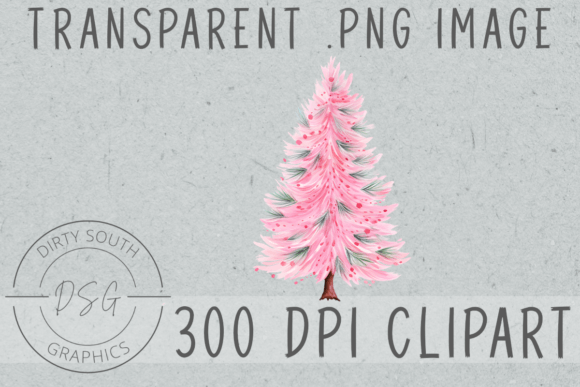 Pink Christmas Tree Graphics for Branded Holiday Content