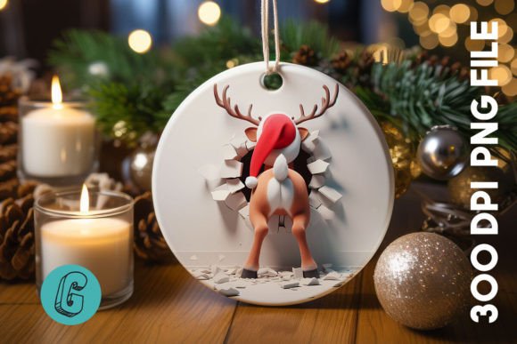 Reindeer Christmas Ornament Back 25: A Design Asset Review